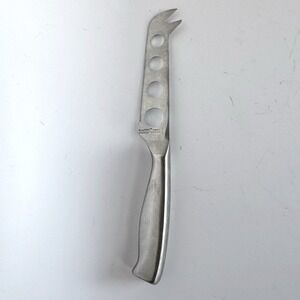 BergHOFF Kasemesser Cheese Knife Serrated 4.5" Blade Forked Tip Silver Color